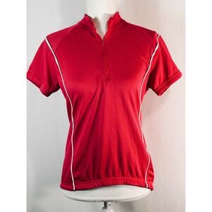 Canari Womens Pink Cycling Jersey Short Sleeve Quarter Zip Bike Top Size Medium
